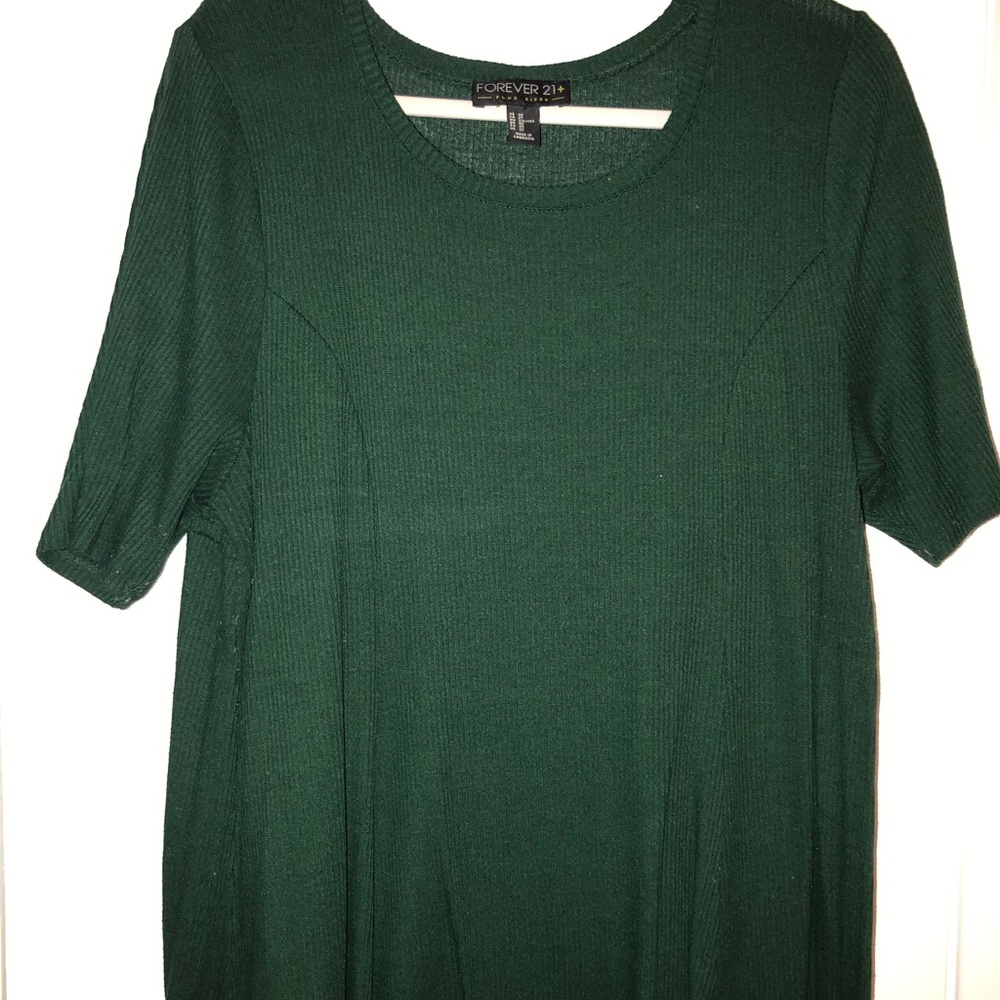 Forever 21 Green Ribbed Dress